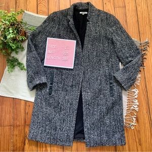 DKNYC Wool Blend Houndstooth Tweed Coat
